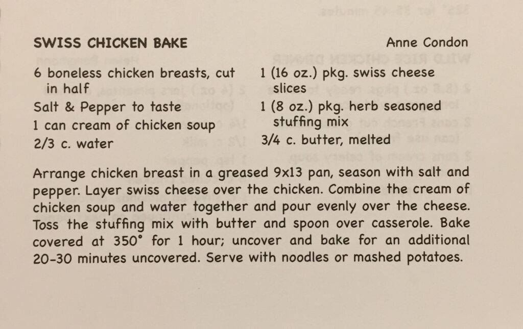 Recipe by Ann Condon (Karyn's sister)