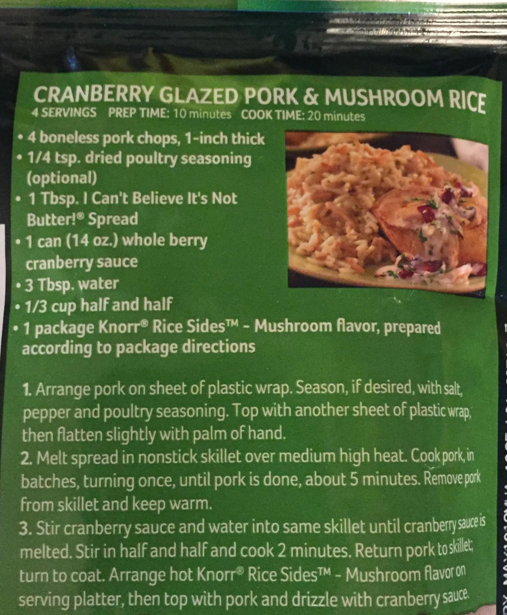 Cranberry Glazed Pork & Mushroom Rice