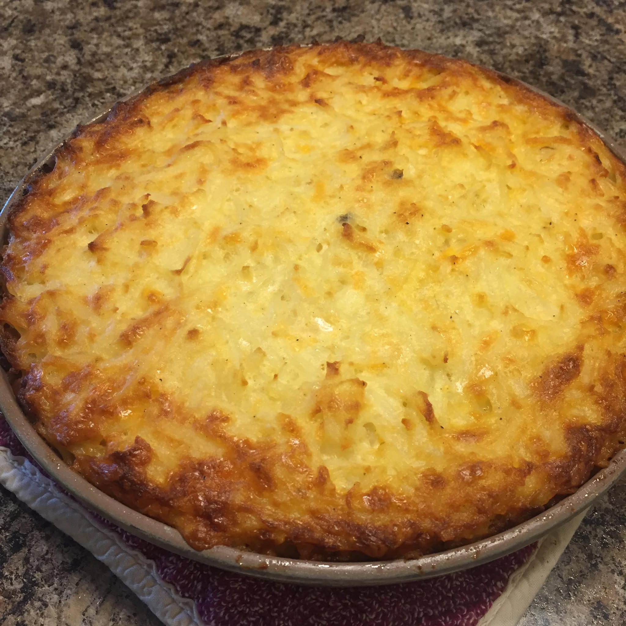 Cheesy Burger & Hashbrown Pie